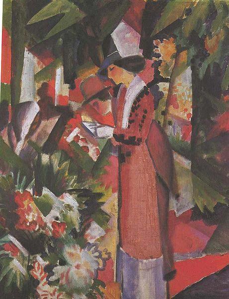 August Macke Walk in flowers oil painting picture